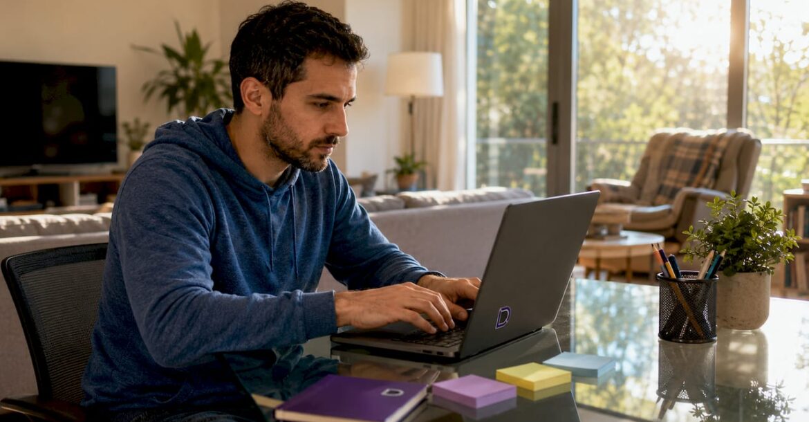 Person configuring website SSL certificates at desk